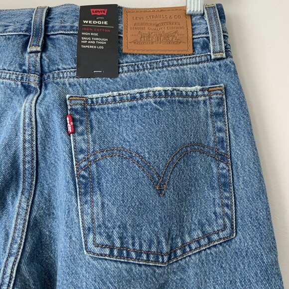 Levi’s Premium Blue Wedgie Hi-rise Button Fly Jeans 26 - Picture 12 of 13